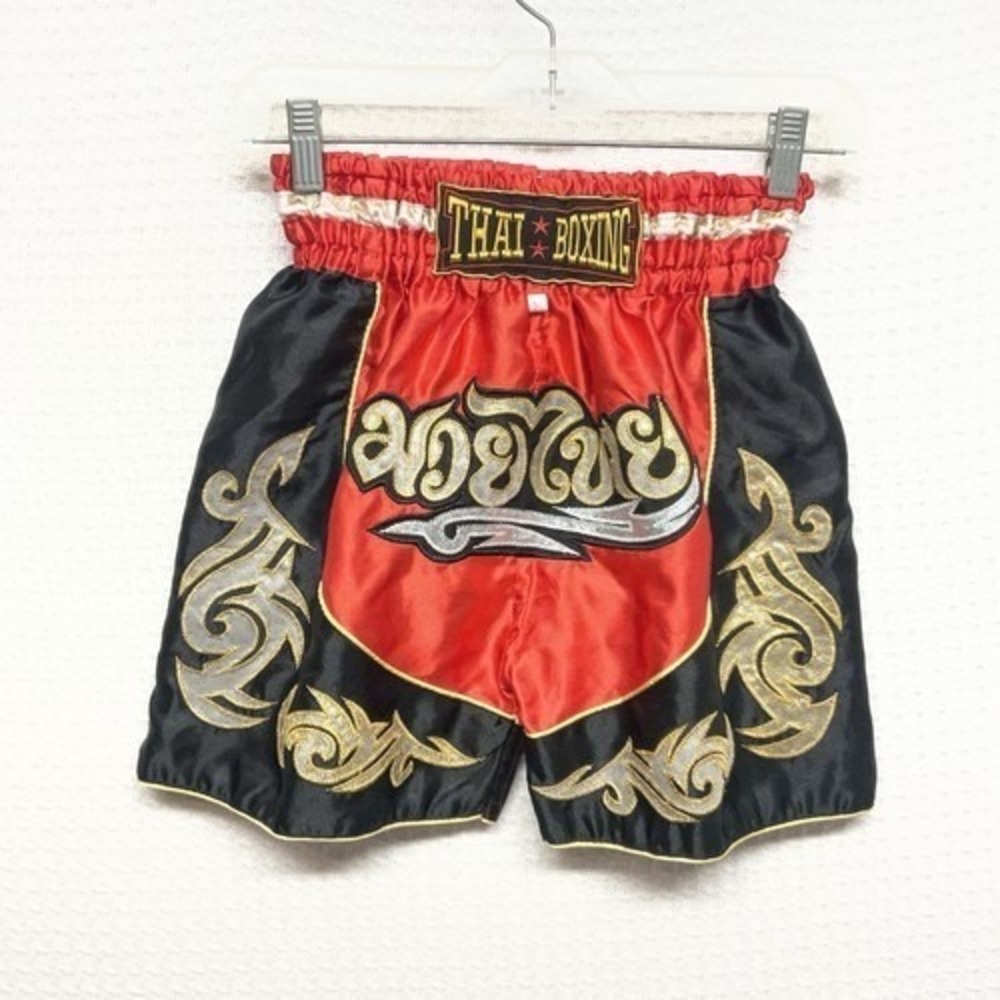 Thai Boxing Embroidered Muay Thai Boxing Shorts Unisex Adult M 24x4" Thailand